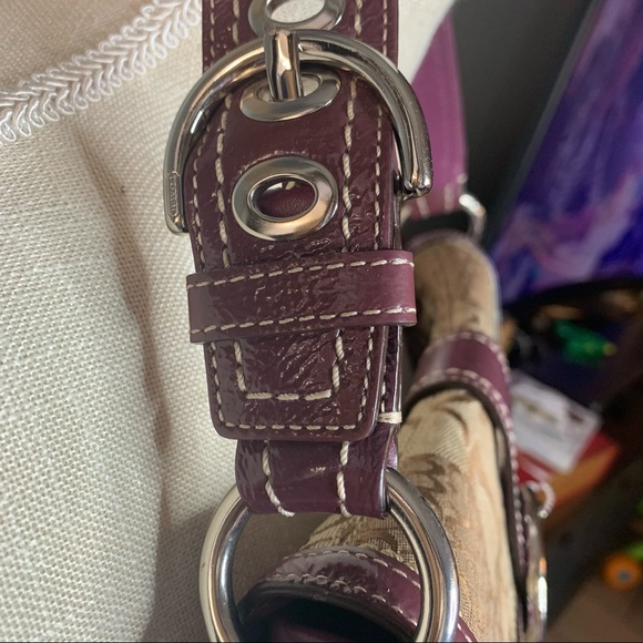 COACH purple patchwork shoulder bag - Picture 5 of 12